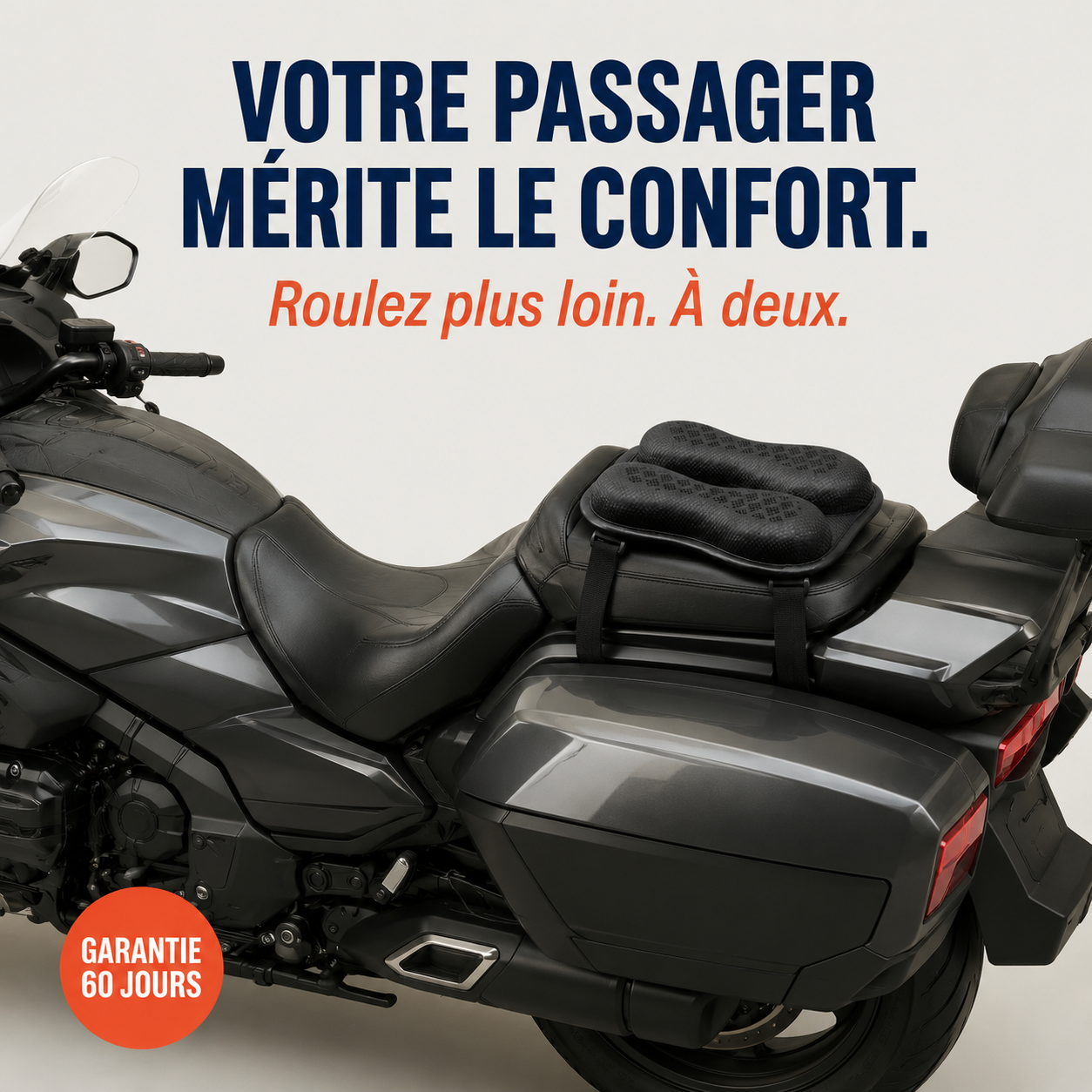 Caldea Gel Passenger — Coussin de selle passager confort longue distance