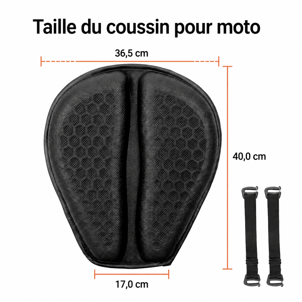 Caldea Gel Rider — Coussin de selle moto confort longue distance
